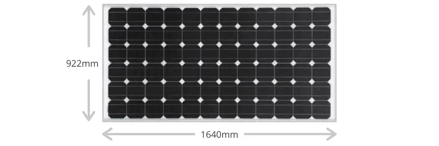 300 watt solar panel size