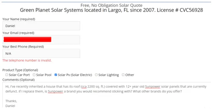 Green Planet Solar Systems – Company Services and Specifics