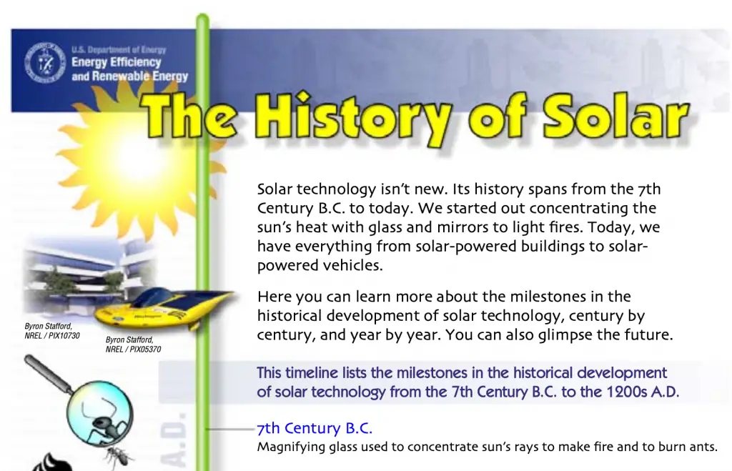 Short History of Solar - From Ancient Times to Modernity